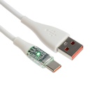 Кабель, 3 А, Type-C - USB, прозрачный, TPE оплётка, 1 м, белый - фото 321087202