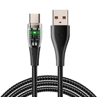 Кабель MYBIT, 3 А, Type-C - USB, прозрачный, оплётка нейлон, 1 м, серый 9940205 - фото 12007588