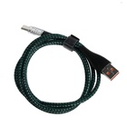 Кабель, 3 А, Type-C  - USB, прозрачный, оплётка нейлон, 1 м, зелёный - Фото 3