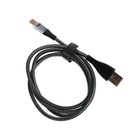 Кабель, 2 А, Lightning  - USB, прозрачный, оплётка нейлон, 1 м, серый 9940209 - фото 13012111