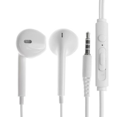 Наушники BYZ S870, проводные, вкладыши, микрофон, Jack 3.5 мм, кабель 1 м, белые