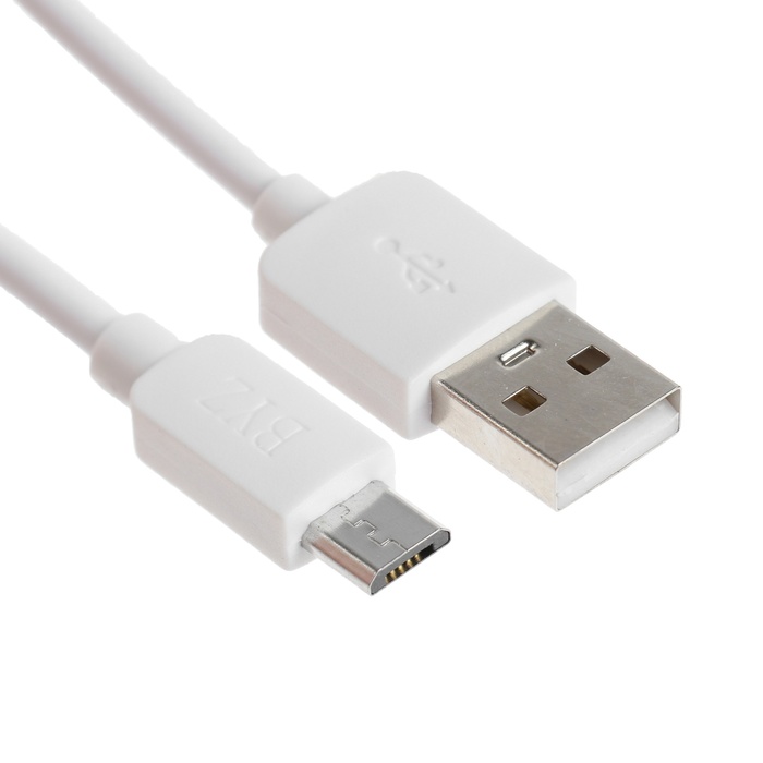 Кабель BYZ BL-641, micro USB - USB, 1 А, 1 м, передача данных. белый - Фото 1