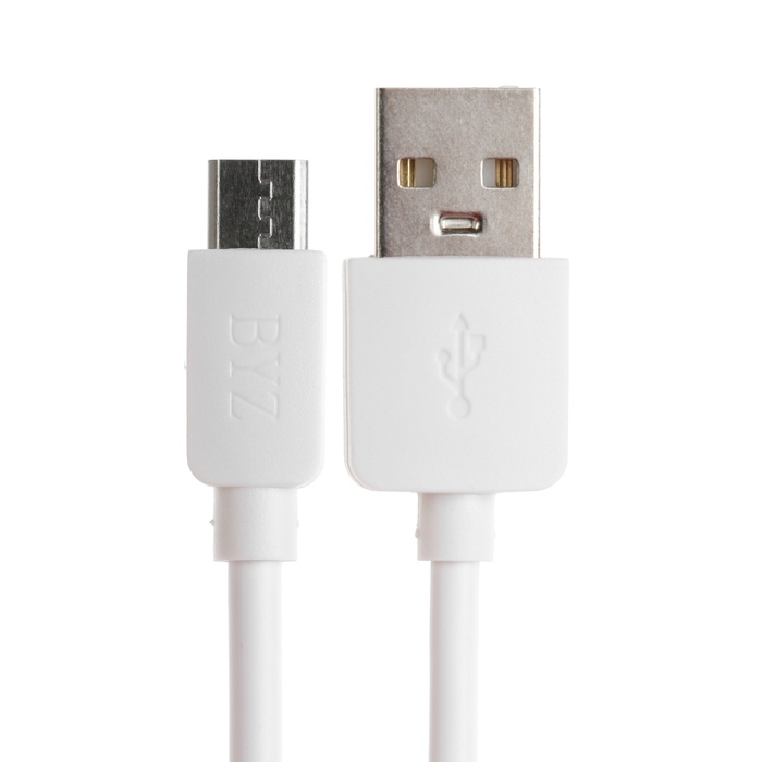 Кабель BYZ BL-641, micro USB - USB, 1 А, 1 м, передача данных. белый - фото 51531771