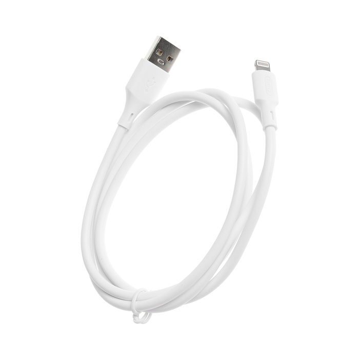 Кабель BYZ BC-040, Lightning - USB, 3 А, 1 м, силикон, белый - фото 51531808