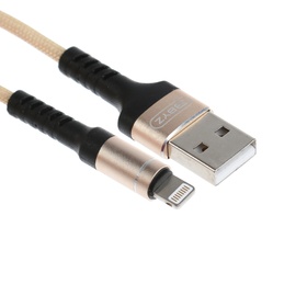Кабель BYZ BC-025, Lightning - USB, 5 А, 1.2 м, PD, нейлон, золотистый