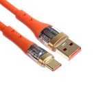 Кабель BYZ X96, Type-C - USB, 100 Вт, 6 А, 1 м, PD, силикон, оранжевый - фото 321116408