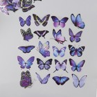 Наклейки для творчества пластик PVC "Волшебные бабочки" набор 40 шт 9х10.5 см - фото 3299057