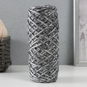 Шнур для вязания 35% хлопок,65% полипропилен 3 мм 85м/160±10 гр (Черный/белый)