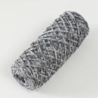 Шнур для вязания 35% хлопок,65% полипропилен 3 мм 85м/160±10 гр (Черный/белый) - Фото 2