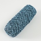 Шнур для вязания 35% хлопок,65% полипропилен 3 мм 85м/160±10 гр (Нэйви/небесный) - Фото 2