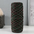 Шнур для вязания 35% хлопок,65% полипропилен 3 мм 85м/160±10 гр ( Вишня/изумруд) - фото 110288694