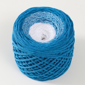 Хлопковый шнур 3 мм 220м/240±5 гр Градиент "Лето" (голубой/белый)