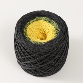 Хлопковый шнур 3 мм 220м/240±5 гр Градиент (графит/желтый)