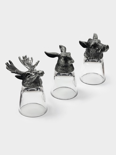 Подарочный набор рюмок-перевёртышей «Настоящему мужчине», на 3 персоны, рюмка 50 мл, стекло, металл