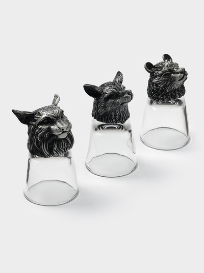 Подарочный набор рюмок-перевёртышей «Настоящему мужчине», на 3 персоны, рюмка 50 мл, стекло, металл