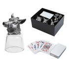 Подарочный набор рюмок-перевёртышей «Настоящему мужчине», на 4 персоны, рюмка 50 мл, карты - Фото 1