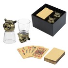 Подарочный набор рюмок-перевёртышей 3 в 1 «Тигр», на 2 персоны, рюмка 50 мл, карты - Фото 1