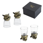 Подарочный набор рюмок-перевёртышей 3 в 1 «Тигр», на 2 персоны, рюмка 50 мл, карты - Фото 3