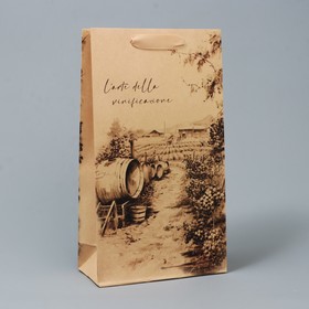 Пакет подарочный под две бутылки, упаковка, Winery, 35 х 20 х 9 см