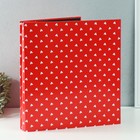 Фотоальбом на 500 фото 10х15 см "Белые сердечки на красном" 36х33х5 см - фото 23695852