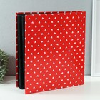 Фотоальбом на 500 фото 10х15 см "Белые сердечки на красном" 36х33х5 см - фото 23695853