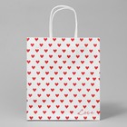 Пакет подарочный крафтовый, упаковка, «Сердца», 22 х 25 х 12 см - Фото 2