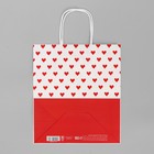 Пакет подарочный крафтовый, упаковка, «Сердца», 22 х 25 х 12 см - Фото 6