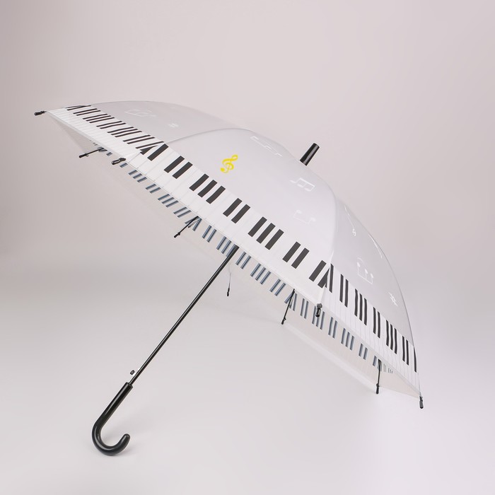 Зонт - трость полуавтоматический «Ноты», 8 спиц, R = 46 см, рисунок МИКС - фото 1908051069