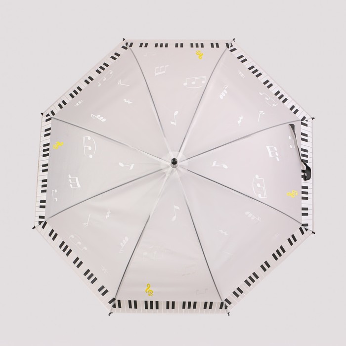 Зонт - трость полуавтоматический «Ноты», 8 спиц, R = 46 см, рисунок МИКС - фото 1908051071