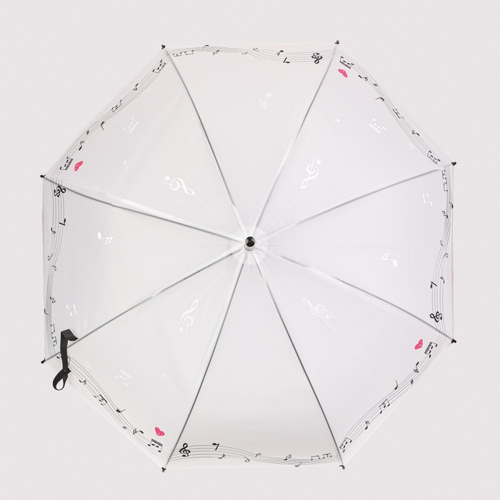 Зонт - трость полуавтоматический «Ноты», 8 спиц, R = 46 см, рисунок МИКС - фото 1908051073
