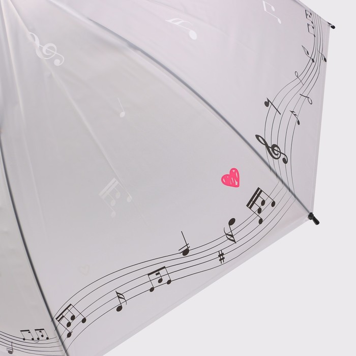 Зонт - трость полуавтоматический «Ноты», 8 спиц, R = 46 см, рисунок МИКС - фото 1908051074