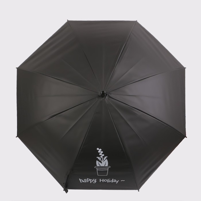 Зонт - трость полуавтоматический «Happy holiday», 8 спиц, R = 46 см, рисунок МИКС