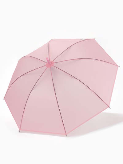Зонт - трость полуавтоматический «Нежность», 8 спиц, R=46/54 см, d=92 см, розовый