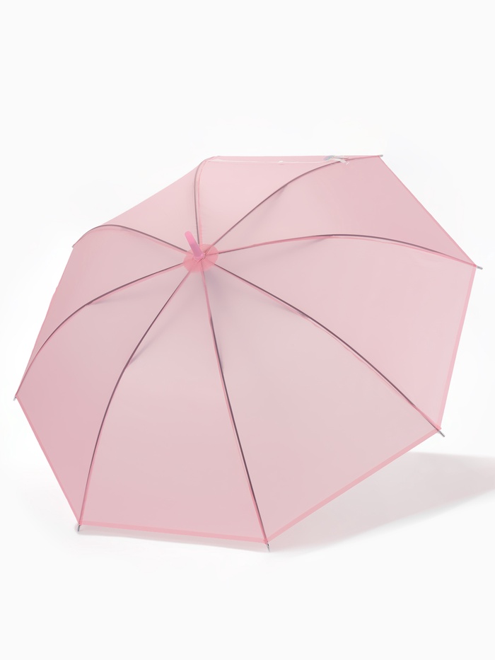 Зонт - трость полуавтоматический «Нежность», 8 спиц, R=46/54 см, d=92 см, розовый - Фото 1