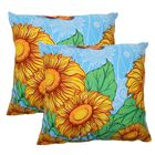Комплект наволочек "Этель поплин" Подсолнухи на голубом 70*70 см - 2 шт, 100% хлопок, поплин 86995 - Фото 1
