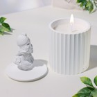 Свеча в бетоне ароматическая "Бог Арес", свежесть и белый чай, 13х7 см, соевый воск, 160 г - фото 9046851