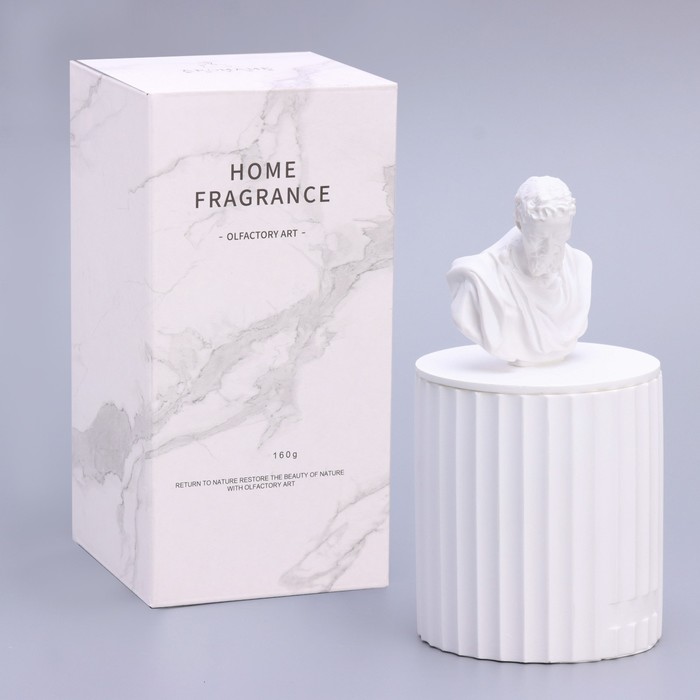 Свеча в бетоне ароматическая "Микеланджело", сочный лимон, 160 гр, в коробке
