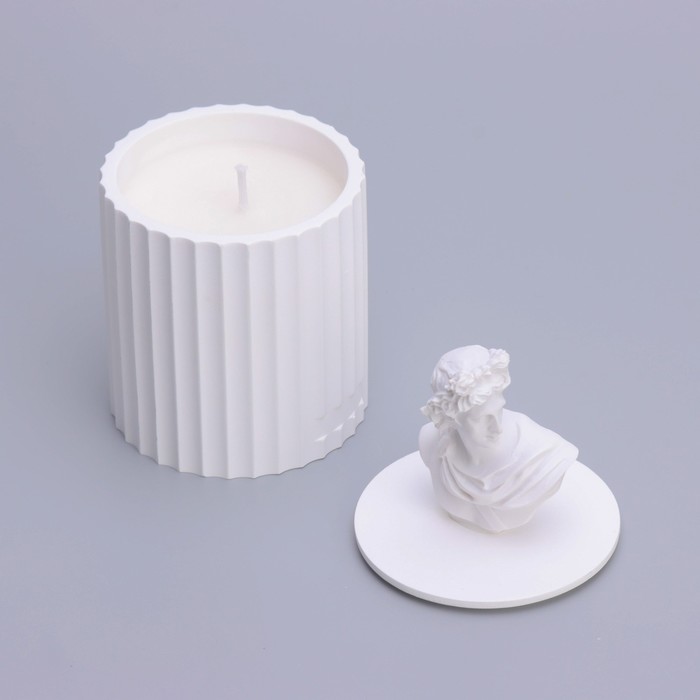 Свеча в бетоне ароматическая "Аполлон", 13х7 см, душистый жасмин, соевый воск, 160 г - фото 1903682576