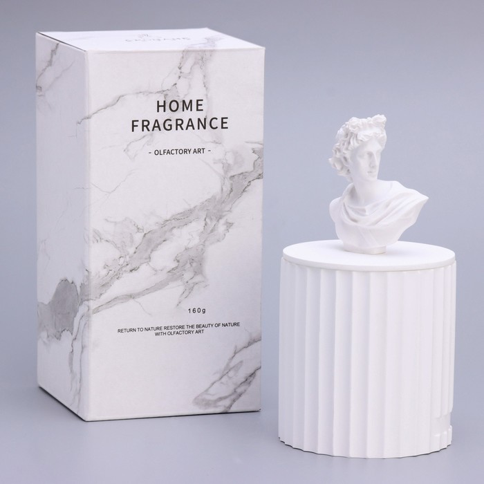 Свеча в бетоне ароматическая "Аполлон", душистый жасмин, 160 гр, в коробке