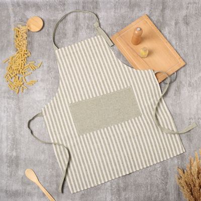 Фартук «Доляна. Полоса», зелёный, 62×76 см, 50% п/э, 50% хлопок