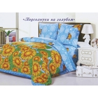 Простыня "Этель поплин" 1.5 сп Подсолнухи на голубом 150*210 см, 100% хлопок, поплин - Фото 3