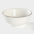 Соусник «Золотая линия», 240 мл, d=10.5 см, фарфор, белый - Фото 1