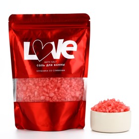 Соль для ванны Just Love, 330 гр, аромат клубника со сливками