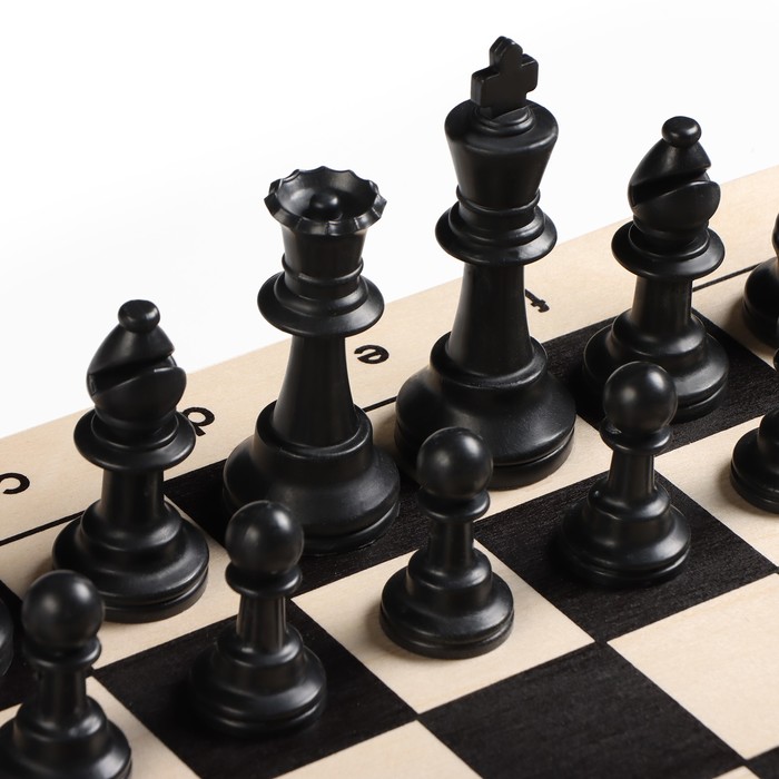 Шахматы гроссмейстерские, турнирные 43х43 см, фигуры пластик, король h-10 см, пешка h=4.5 см - фото 1908051773