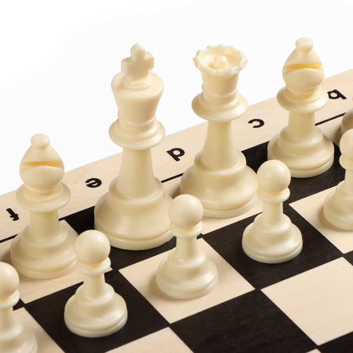 Шахматы гроссмейстерские, турнирные 43х43 см, фигуры пластик, король h-10 см, пешка h=4.5 см - фото 1908051774