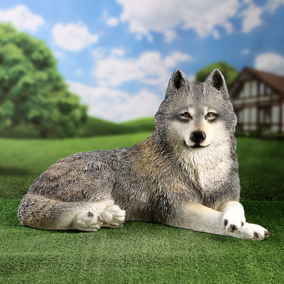 Садовая фигура из полистоуна «Волк лежит», 43×60×43 см