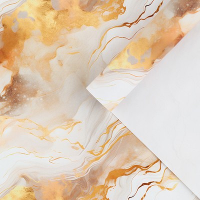 Бумага упаковочная глянцевая «Золотой мрамор», 50 х 70 см