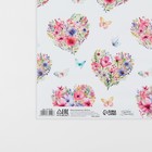 Бумага упаковочная глянцевая «Цветочные сердца», 70 х 100 см - Фото 4