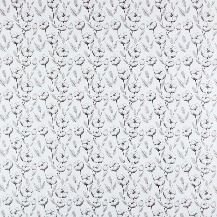 Бумага упаковочная глянцевая «Чёрно-белый хлопок», 70 х 100 см