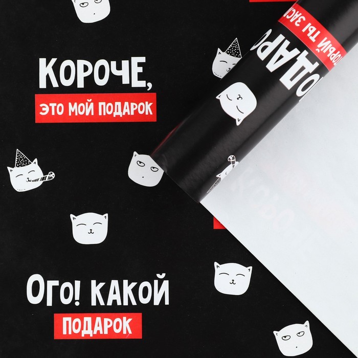 Бумага упаковочная глянцевая «Подарок, который ты заслужил», 70 х 100 см - Фото 1